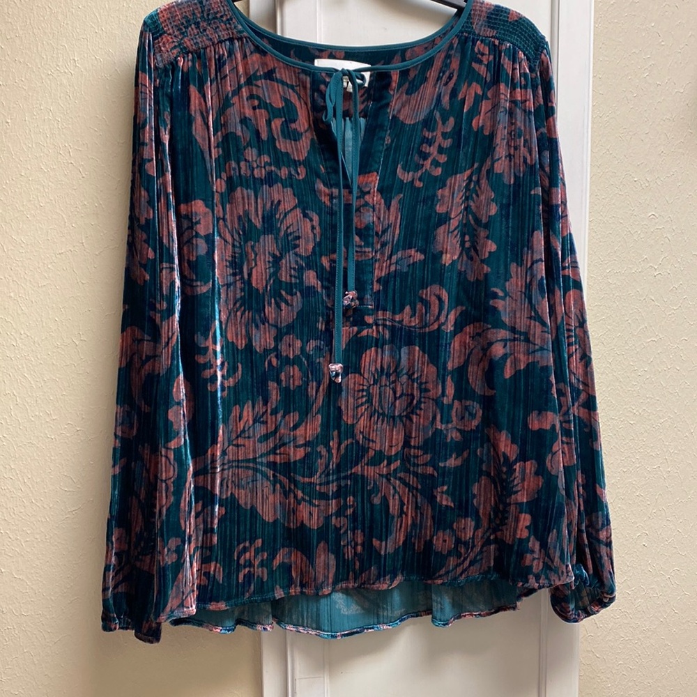 Anthropologie Velvet Blouse